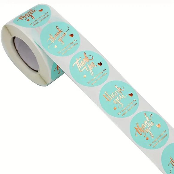 NEW 500 Stickers Thank You For Supporting My Small Business Stickers - Blue - Picture 5 of 5